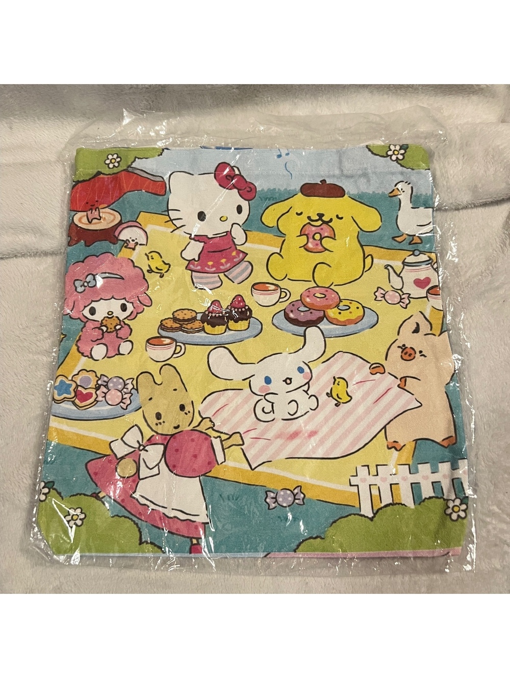 Sanrio Characters Picnic Print Cloth Tote Bag
